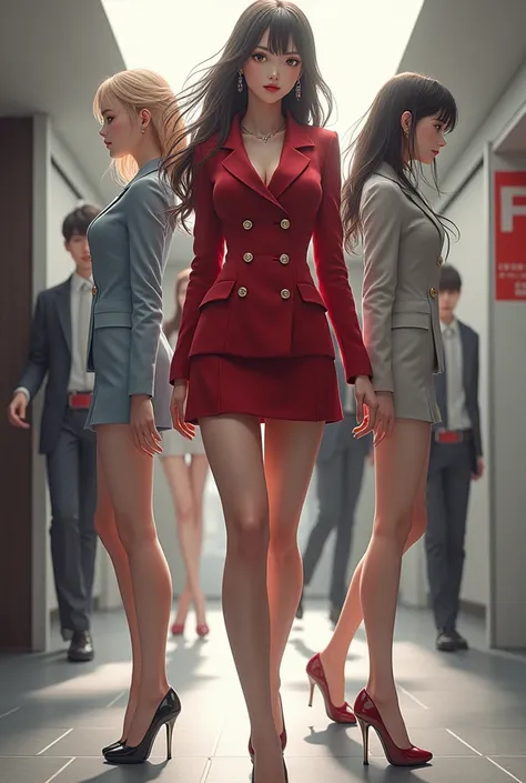 (Dispatch Female Doctor X ),(Ryoko Yonekura, The worlds most beautiful five figures ,The worlds coolest :1.2),( in the image of a group of girls wearing heels in the same length and different lengths,  anatomically perfect , the most correct body structure...