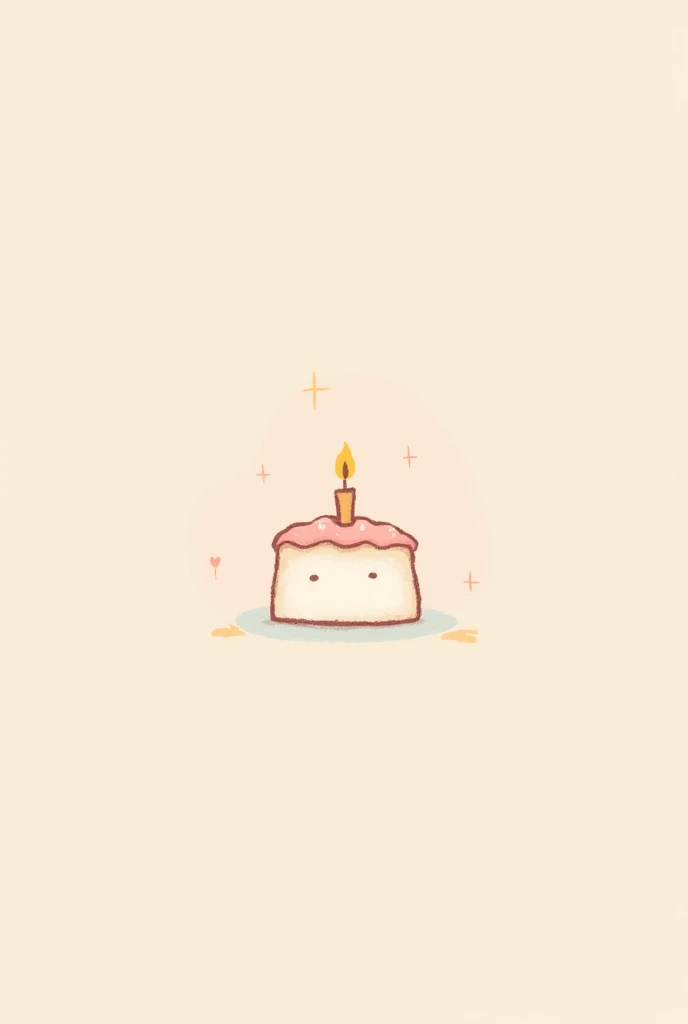  Little cake outline with background light colour below the outline i need more space and also the cake have small candle that have a outline also with that