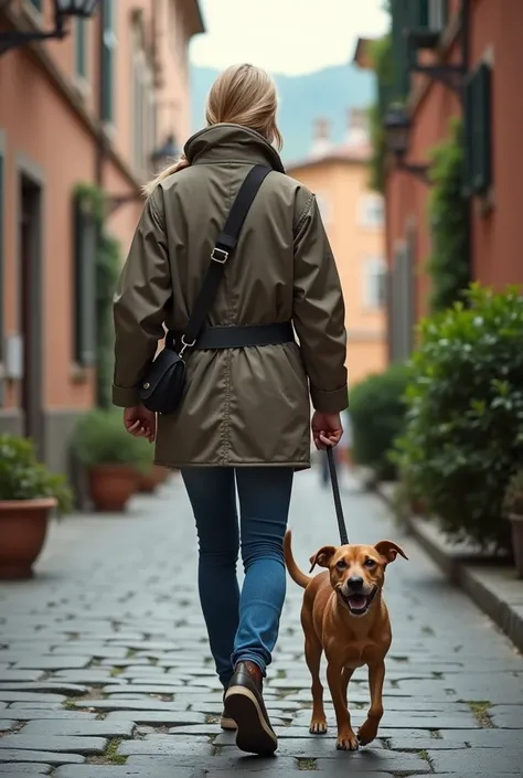 Photo walking my dog around Italy December 26th 4k,filmed with canon, 85mm,  shallow depth of field ,   Couleur Kodak Vision ,  belt,  photograph r_(ultra), photorealistic ,  realistic ,  Postprocessing ,  Maximum detail, roughness, real life,  ultra reali...