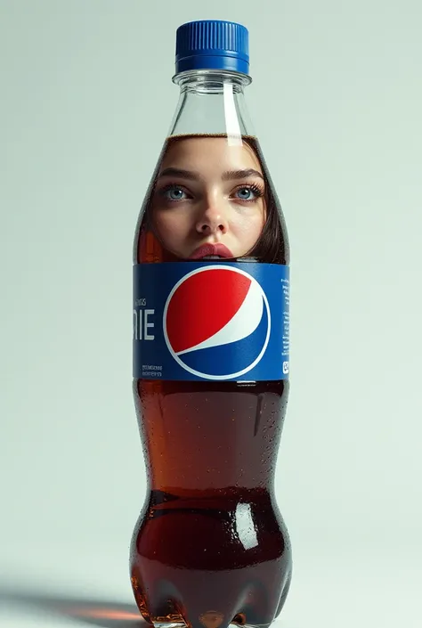 This is okay, but make it like the full bottle of pepsi had a human female face 