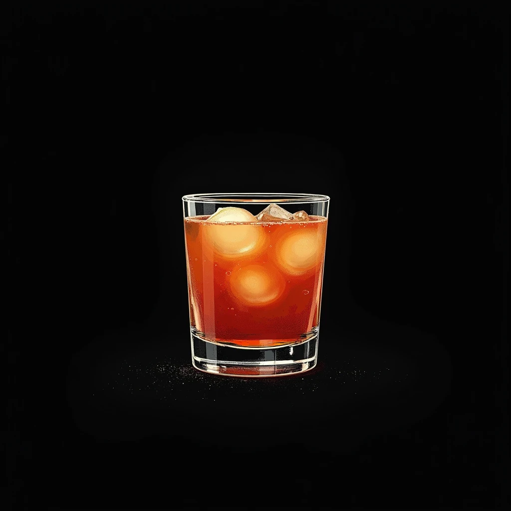 square caipirinha cup in drawing and with black background