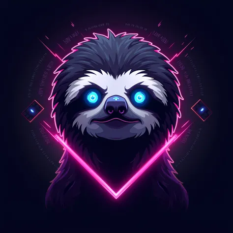 "A professional, high-quality pixel-art illustration of a sloths face as the central character. The sloths face should be highly detailed, with pixelated features that evoke nostalgia for classic retro video games but with a modern, futuristic twist. The e...