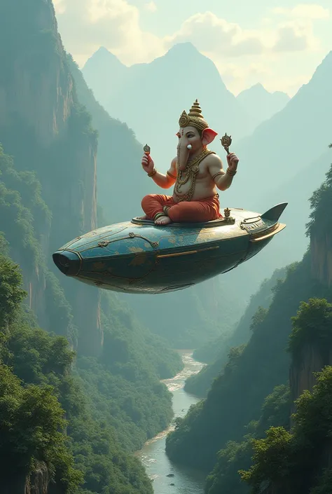 Ganesh riding a vimana
