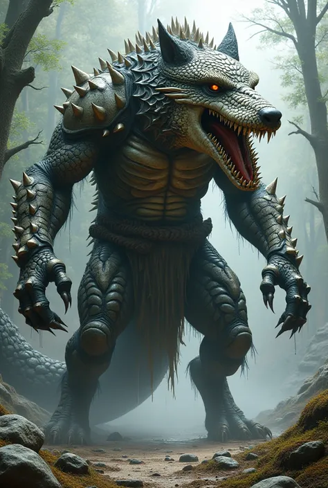 Fusion of the armored wolf and crocodile 