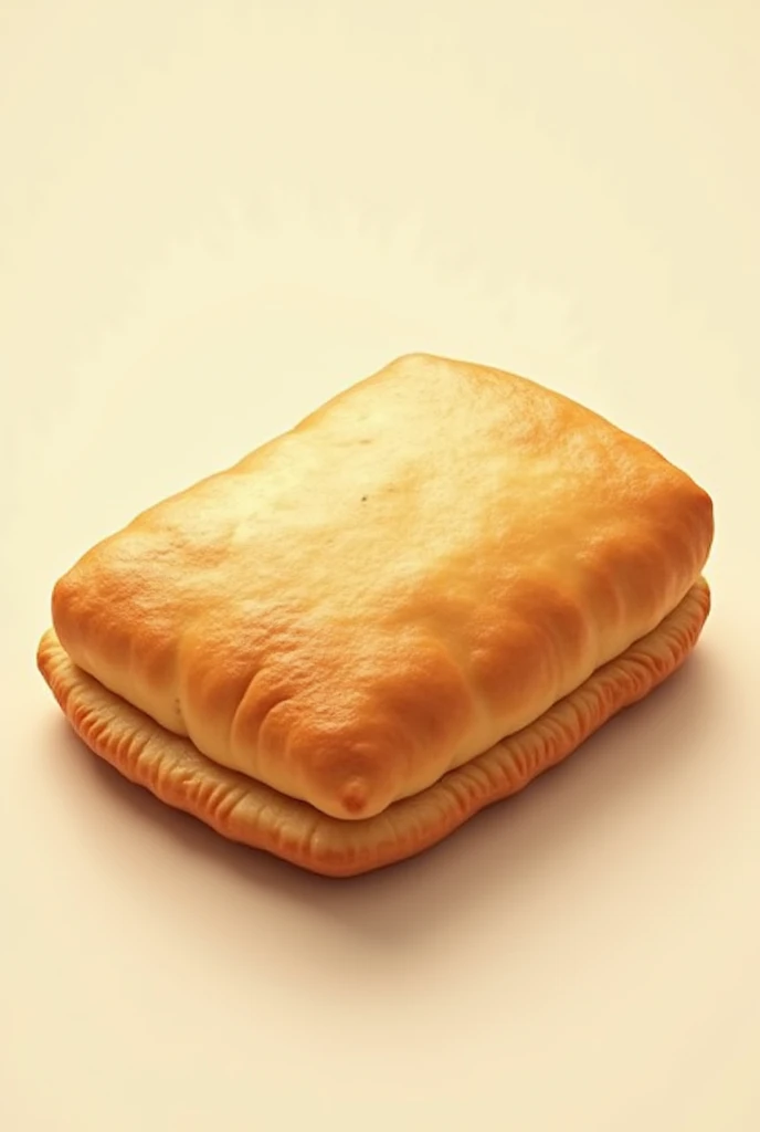 Chilean empanada with rectangular shape, CLOSED, without anything on top