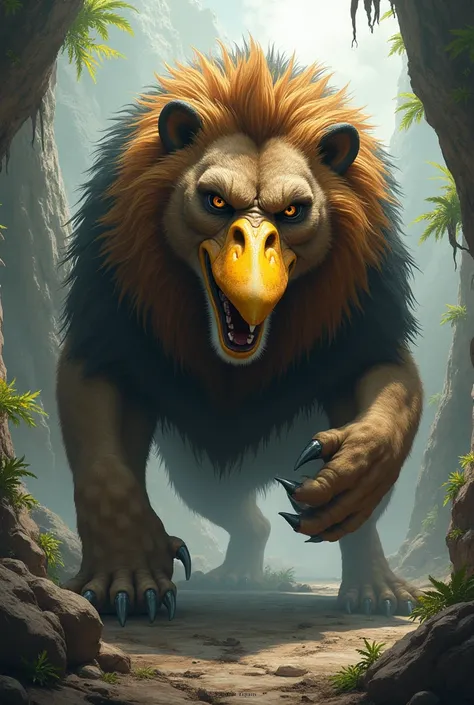 Hybrid of an Angry Lion and an Angry Duck