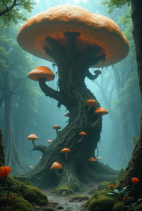  Images of an alien mushroom like tree, Put on fantasy traits 