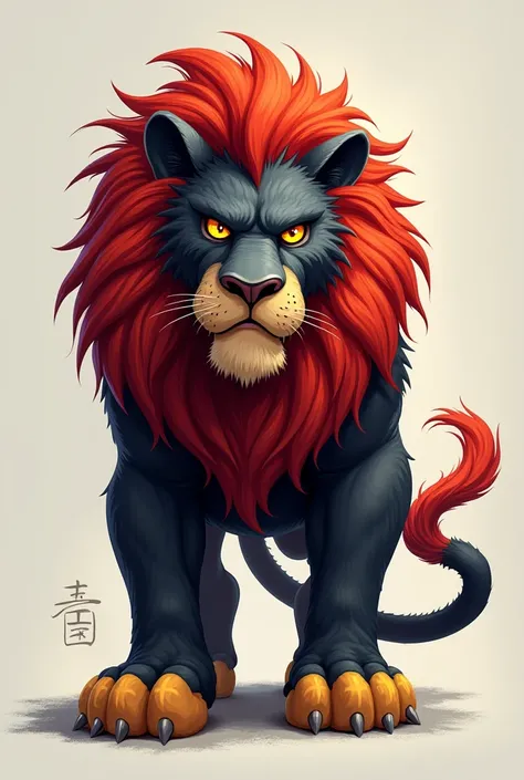  Create Lion Theme Game Avatar in Black, red yellow with “ARJIN” 