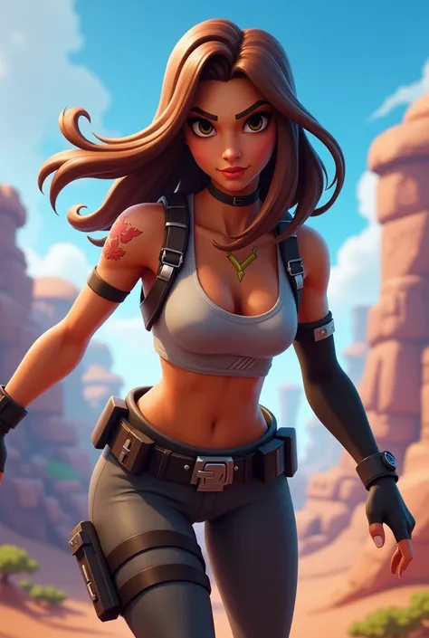 Fortnite character girl with brown hair 