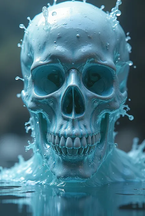 Living water in the shape of a skull