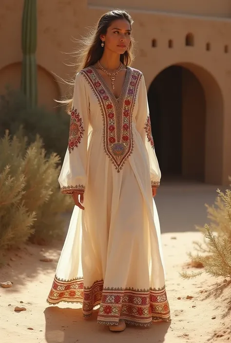 Simple and classy kabyle dress with embroidery 