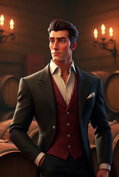 Create a male animate character by showing out style of characters and flavors of Cabernet Sauvignon 