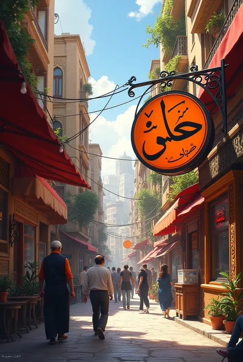  is sufficient in . Streets.  Damascus. The color .  in front of it . black.  and the writing .  is orange called .  mousse in Arabic .  , English and Imam. Enough .  Express 