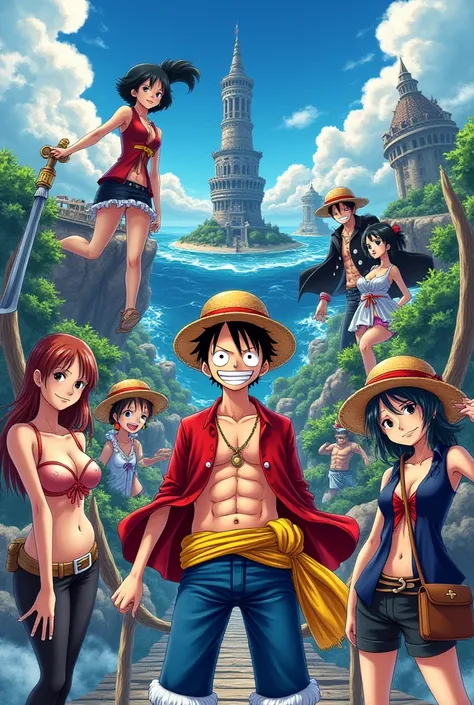 Design your pictures for me for the anime collection and the One Piece theories in a professional manner