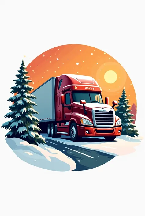 TK Atlas caption,logo компании TK Atlas, truck,  christmas , circle