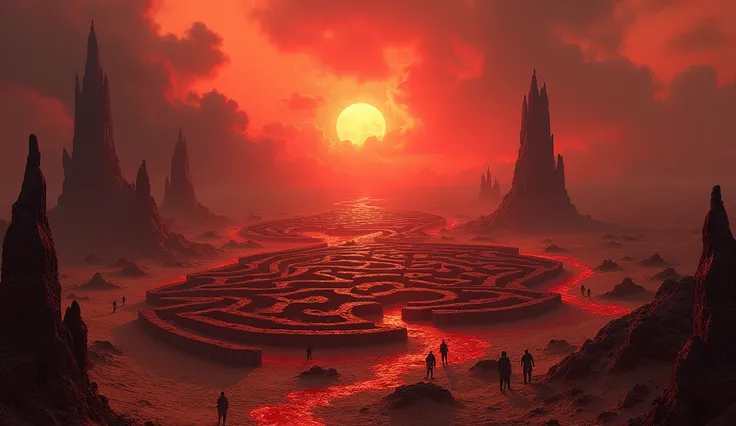 maze in the sands of hell, hellfire maze, dry desert hell maze