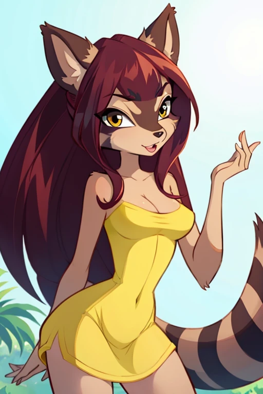 Female furry teenager raccoon winx cartoon style series by yeiyeiart