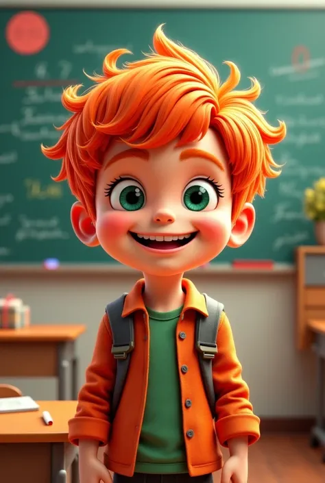  Now you have a red-haired boy in a school, The boy with the happy face and green eyes 