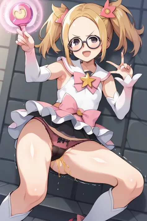 score_9, score_8_ up, score_7_ up, score_6_ up, score_5_ up, ANIME BREAK ，nsfw， top quality ，masterpiece，( detailed biography :1.2)， fisheye lens， very young girl， very short:1.3，Round face，Baby Face，Glasses， toddler figure :1.4， flat chest，  thin thighs ，...