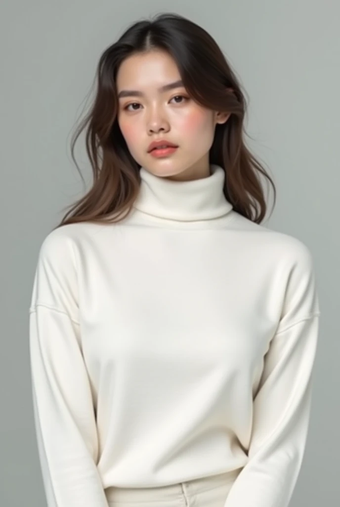 White turtleneck on a djemper