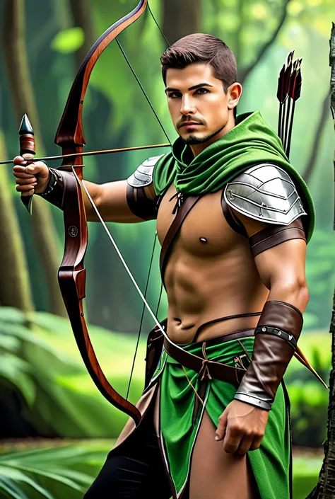  A male character of D &D realista realism 
Um Humano Archer vabelos cinza e esguio 
Usando uma capa verde e marrom
((Archer))
((4K))
Professional Photo Realistic Art  