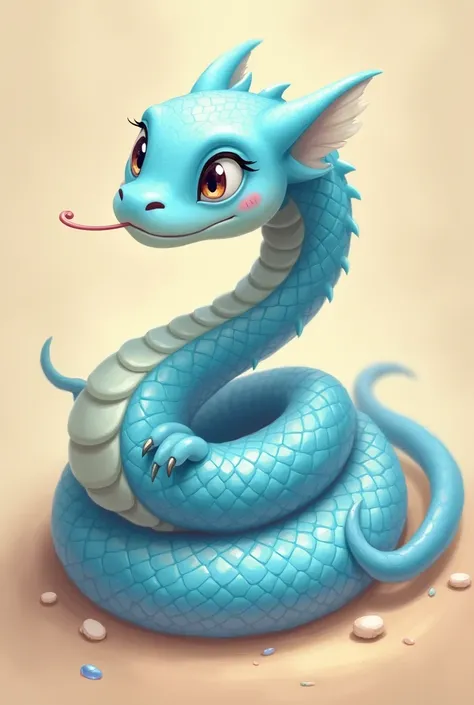 A cute blue snake