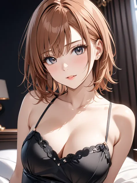  black dress, ( cute), Lady, (Misaka Mikoto), masterpiece:1.5, masterpiece, highest quality, UHD, retina, masterpiece, accurate anatomy, super detailed, high quality, best quality, 8k