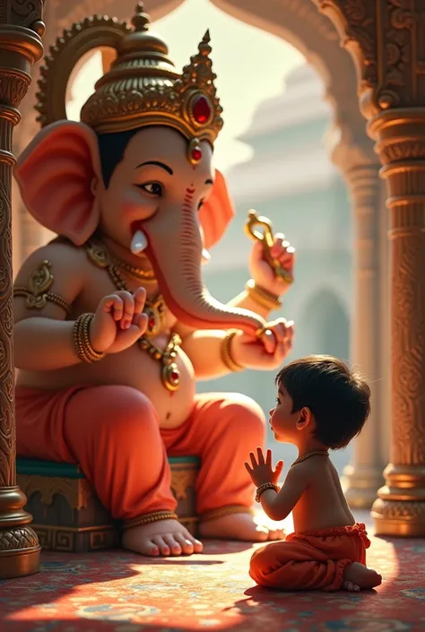 Baby Boy pray to ganesh lord 