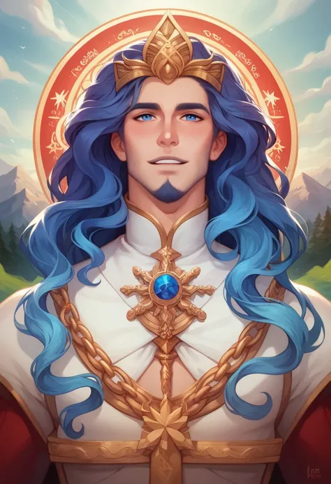 Elyndor is an ancient god of majestic presence, with long hair and a beard of brilliant white that shines like starlight. His deep blue eyes, which reflect the wisdom accumulated over millennia, are able to see beyond the superficial, penetrating the heart...