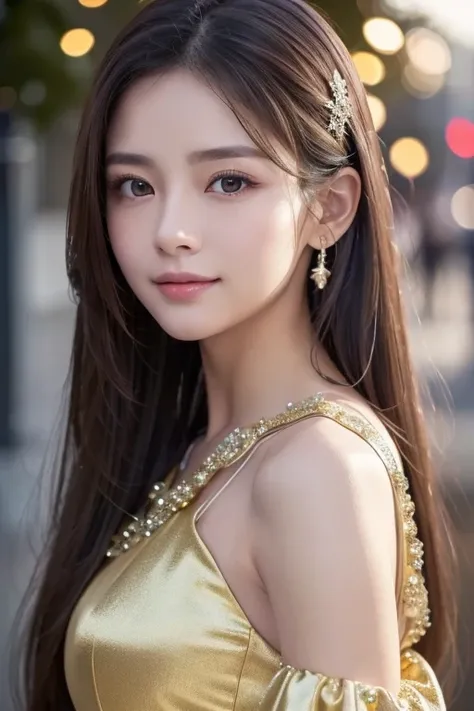 (8k、 Original photo、 top quality、​masterpiece:1.2)、( realistic 、 Photorealistic:1.37)、 ultra-detailed、 one girl 、Alone、 Details Restaurants 、night、beautiful,  detail eyes,  detailed lips from home、 professional lighting in front of the school gate、 photon ...