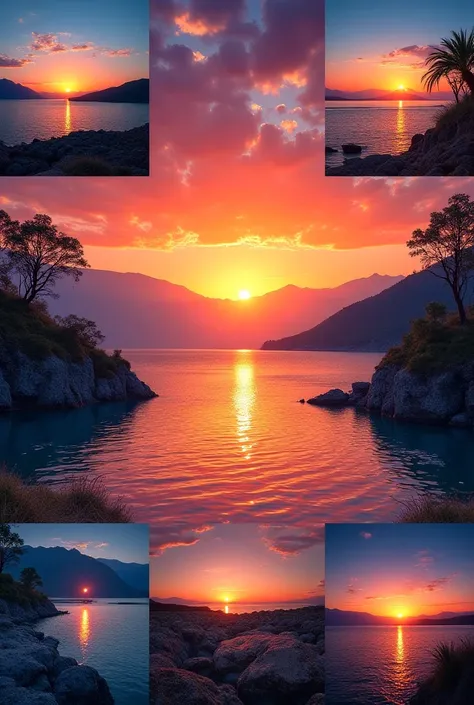 Sunset photo collage