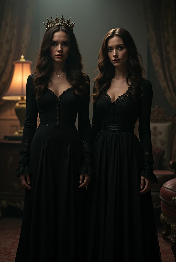 Make a picture of Katherine Pierce and her older sister Mary from vampire diaries movie