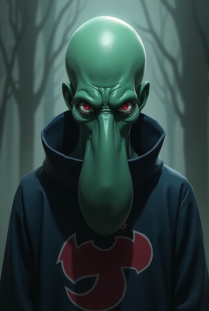 Squidward Pain Akatsuki naruto with a realistic big nose