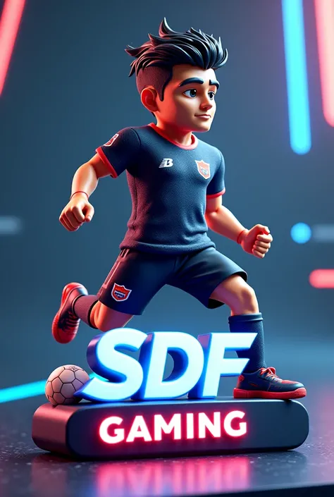 3D text logo reads “SDF GAMING” at the bottom with a gaming theme football player mascot