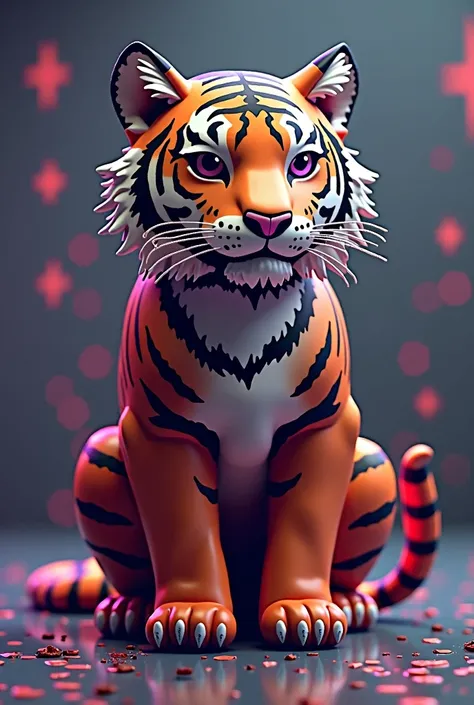 pixel art tiger  model for nft match,create unique spesialy mode and make me surprise in image pixel 3d model