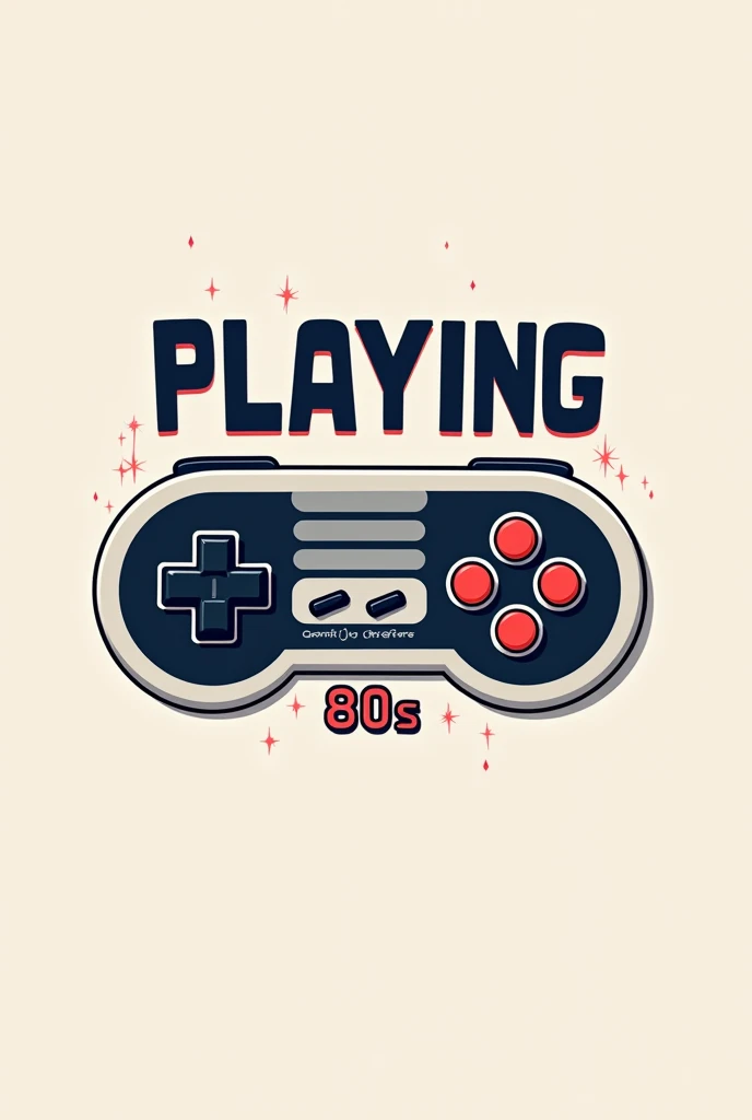 Create a logo for a video game brand that says playing 80s and that has the image of a controller 