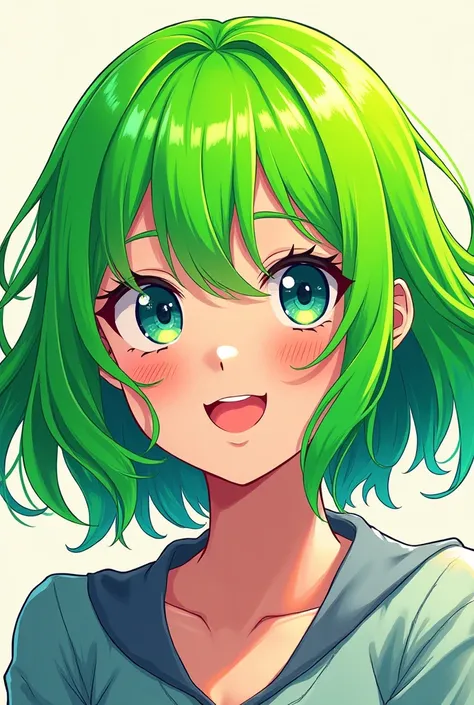 Fluorescent Green anime girl 