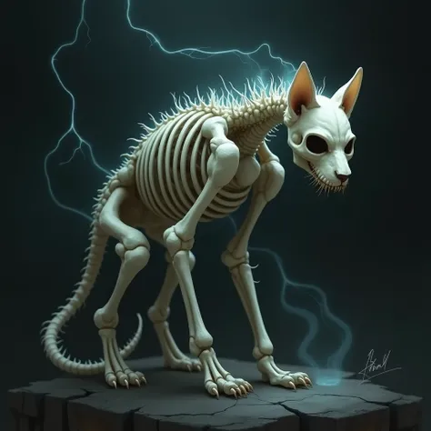 a skeleton cat