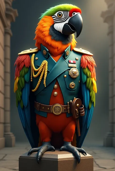 Uniformed guard parrot 