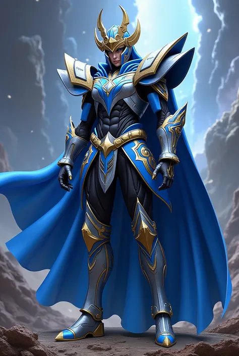 Saint Seiya armor Uruguay, blue, black and white 