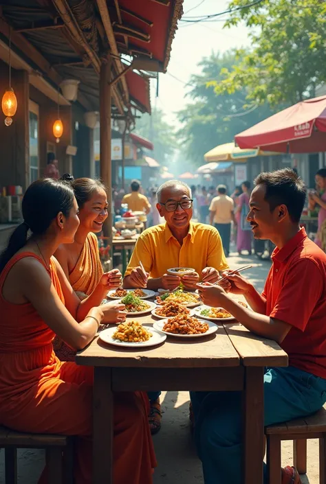 gambar china india melayu makan sama sama kat warung