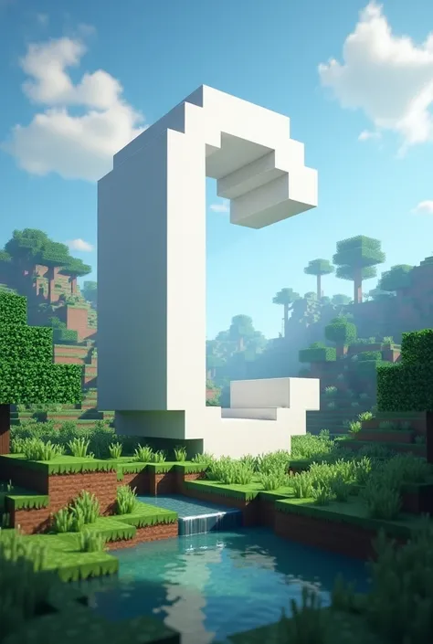 A Minecraft photo with the letter C white