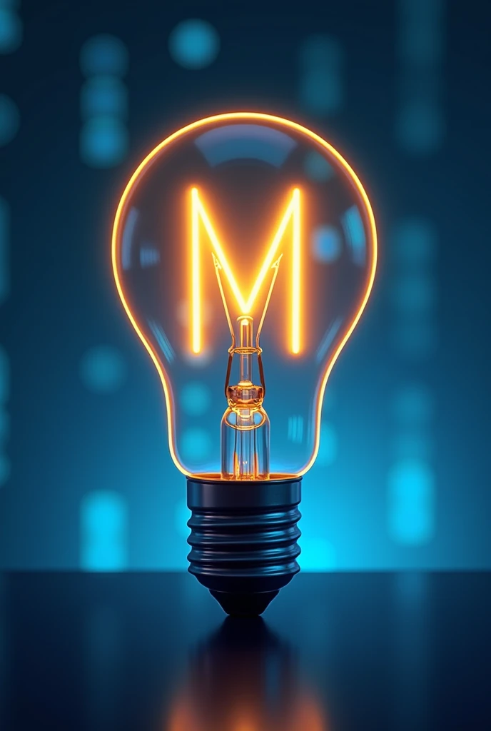 Mar-an Light 

Logo bulb with yellow lighting and the filament inside an M. Border with blue spots 