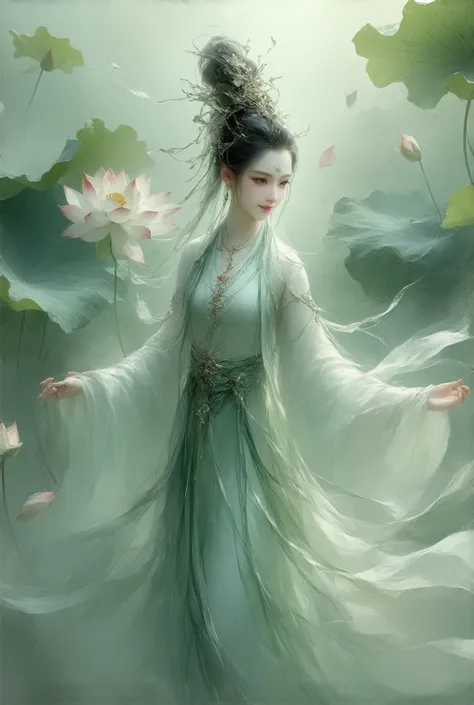 Japanese Lotus God Art 