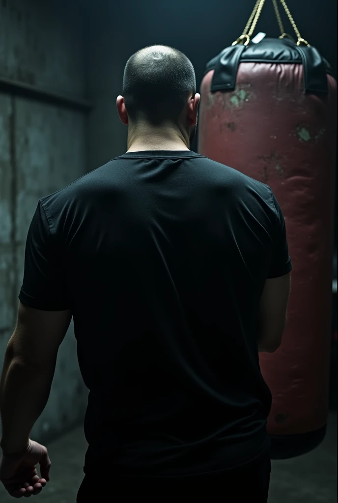  The aesthetic photo of a boxer wearing a black shirt reads CRIMINAL SOCIETY. The one in the photo from the back is beating samsak  