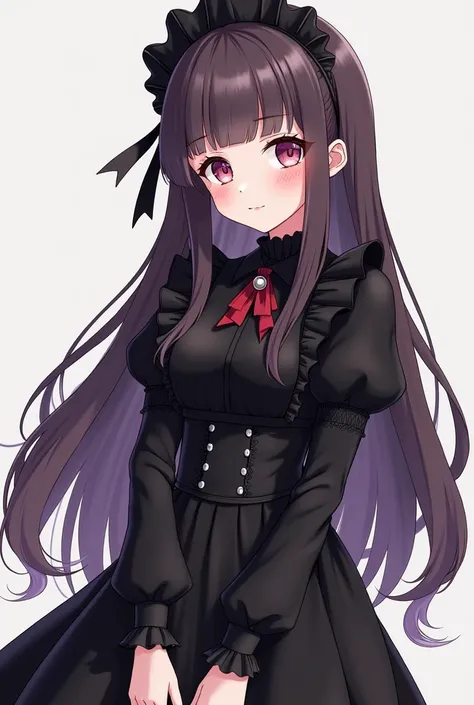  cartoon image 、Girl with long hair and black dress ,  anime illustration inspired by Le Chevalier,  trending on pixiv , Gothic art,  gothic maid style anime girl ,  1  anime goth girl  ,  anime vtuber full body model ,  gap moe yandere dark ,  Anime Girl ...