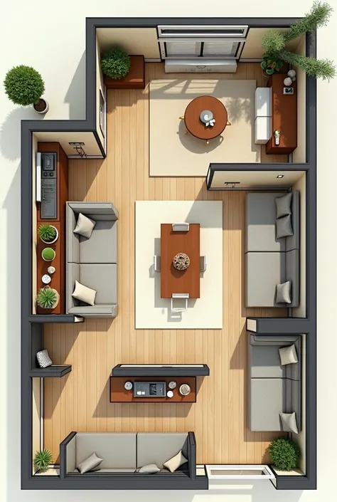 Make a written plan of the room in the house with these details in front :  terrace
lgsg enter the living room , middle of his room ,  behind her kitchen and bathroom 