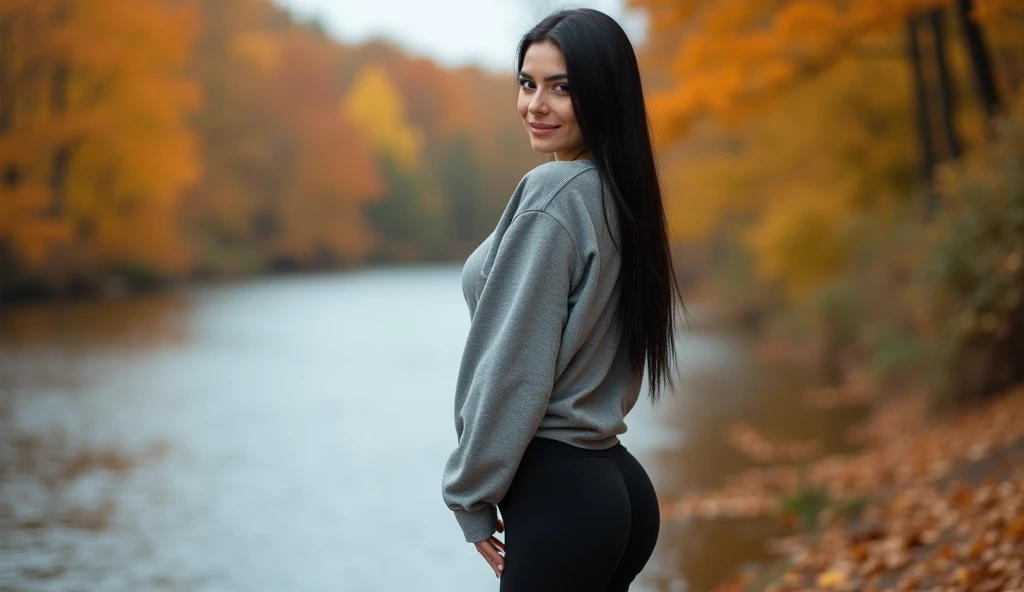  long black hair,  thin straightened hair , ( 30 years old ,  brown eye ,  hourglass figure ,  fits perfectly on her body ,  natural big breasts ),  femme fatale ,  long eyelashes ,  seductive eyes ,  Award-winning photo of glamor in a highly detailed mann...