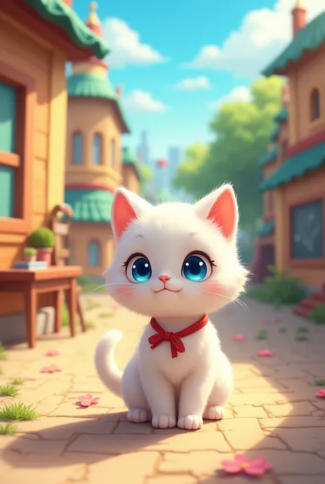 The story begins when Kiko ,  a small white cat with bright blue eyes,  moves to Cat Elementary School .