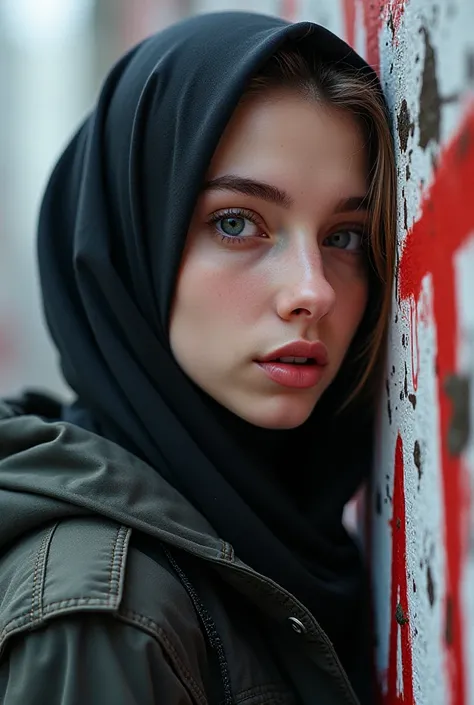 ,1girl, solo, pretty face, eyelashes, nose, glossy lips, (detailed eyes, looking at viewer, fair skin, white skin: 1.5), smooth skin, wearing hijab, 8k portrait of beauty in hijab, intricate, graceful, highly detailed, majestic, digital photography, hyper ...